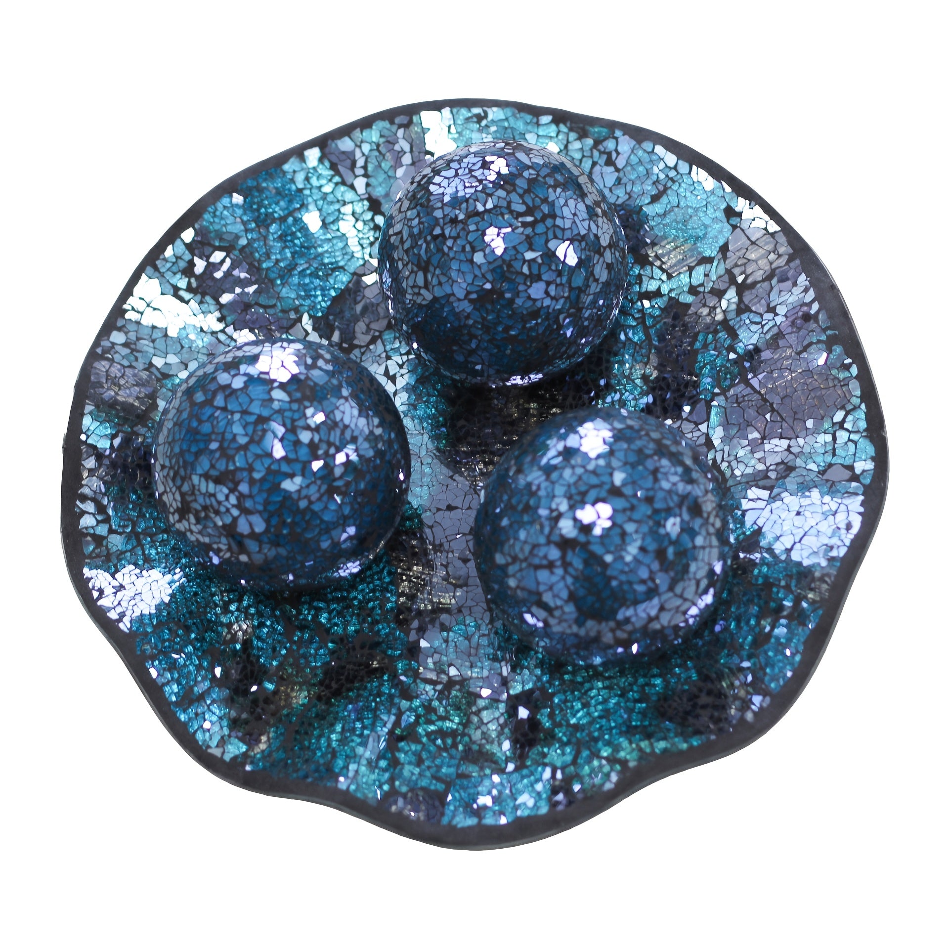 Mosaic Glass Decorative Ball with Wavy Edge