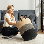 64L Large Rope Storage Basket for Blankets
