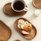 Japanese-Style Oval Wooden Tray
