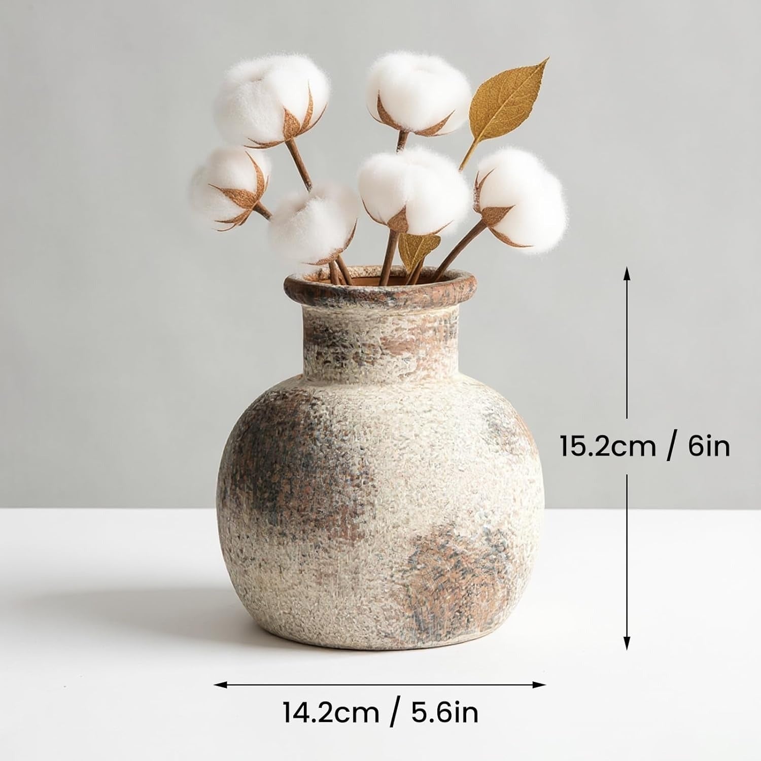 6-Inch Rustic Boho Terracotta Ceramic Vase