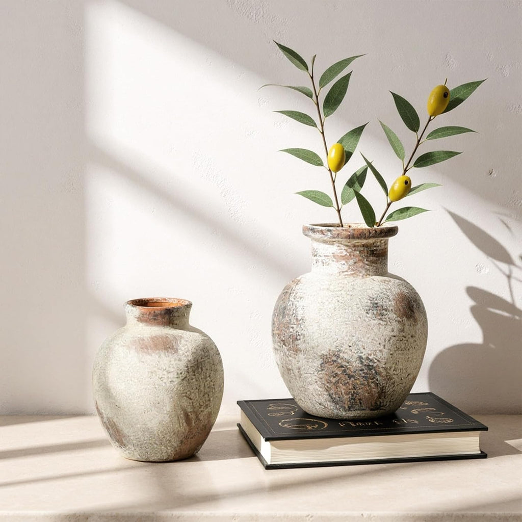 6-Inch Rustic Boho Terracotta Ceramic Vase