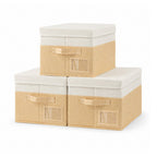 Set of 3 Large Fabric Storage Boxes with Lids