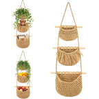 3-Tier Boho Braided Rope Wall Organiser
