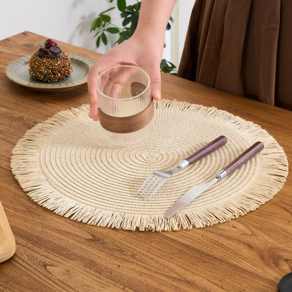Bohemian Round Solid Colour Placemats – Set of 2, 4 or 8