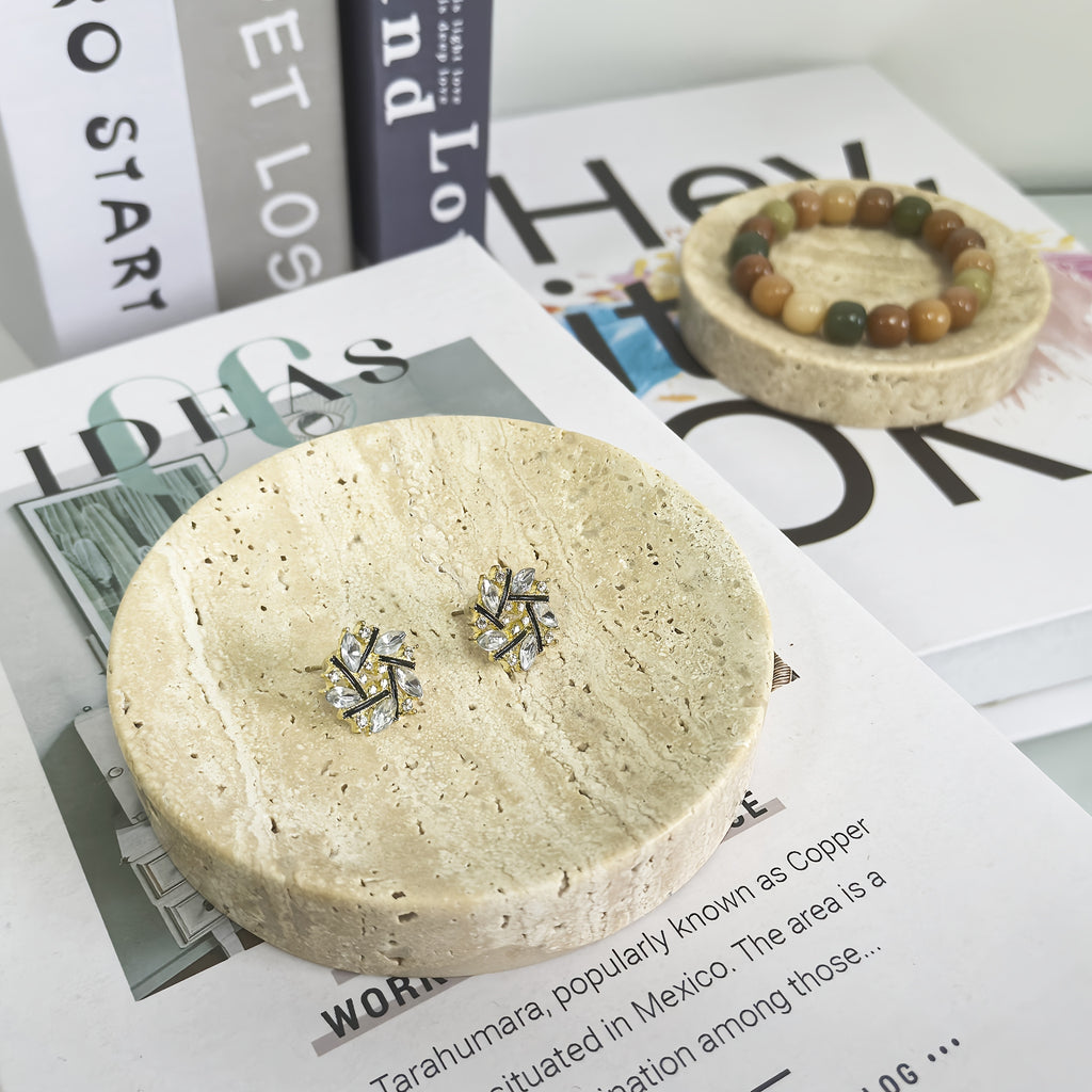 Natural Marble Round Trinket Tray