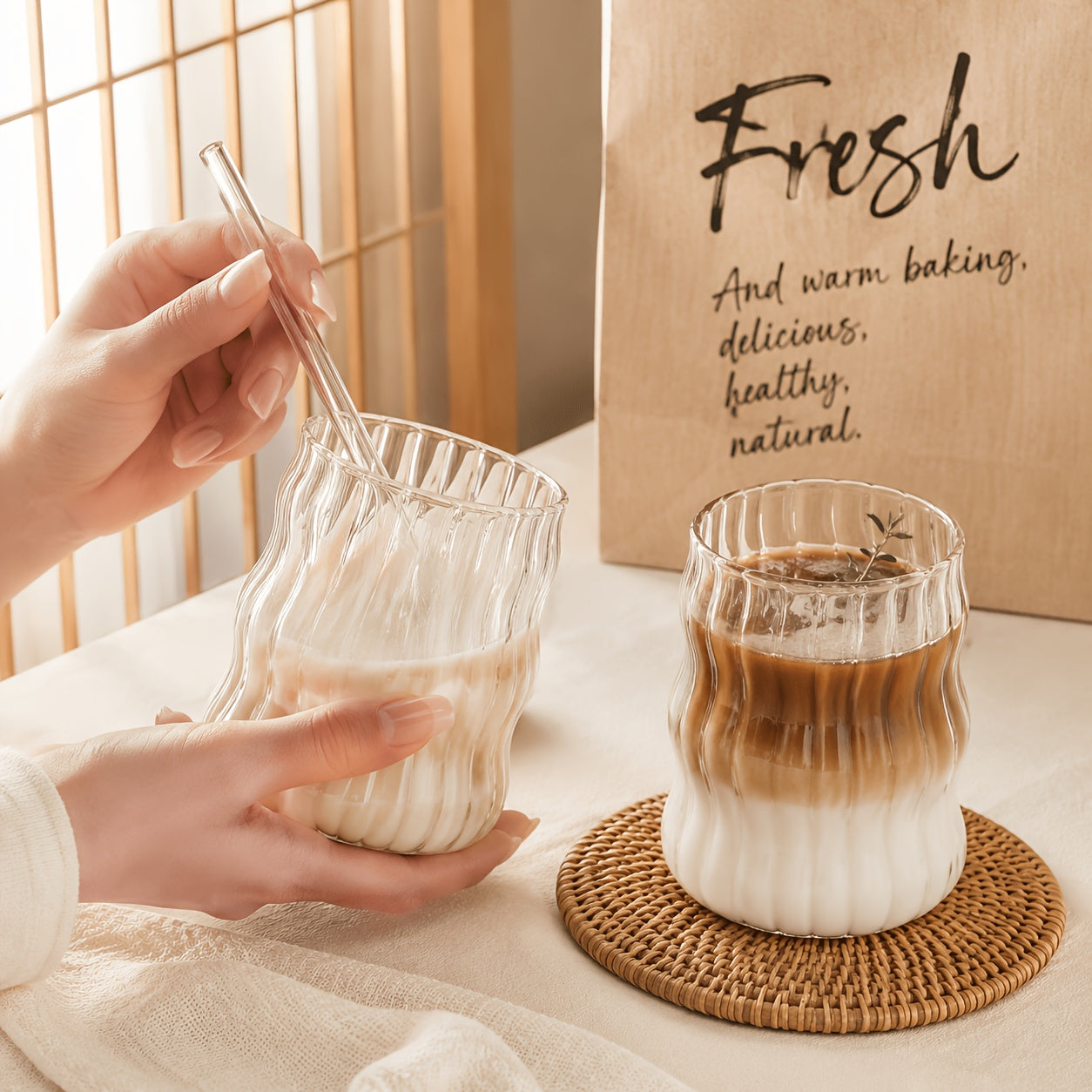 500ml Cloud Borosilicate Glass Tumbler