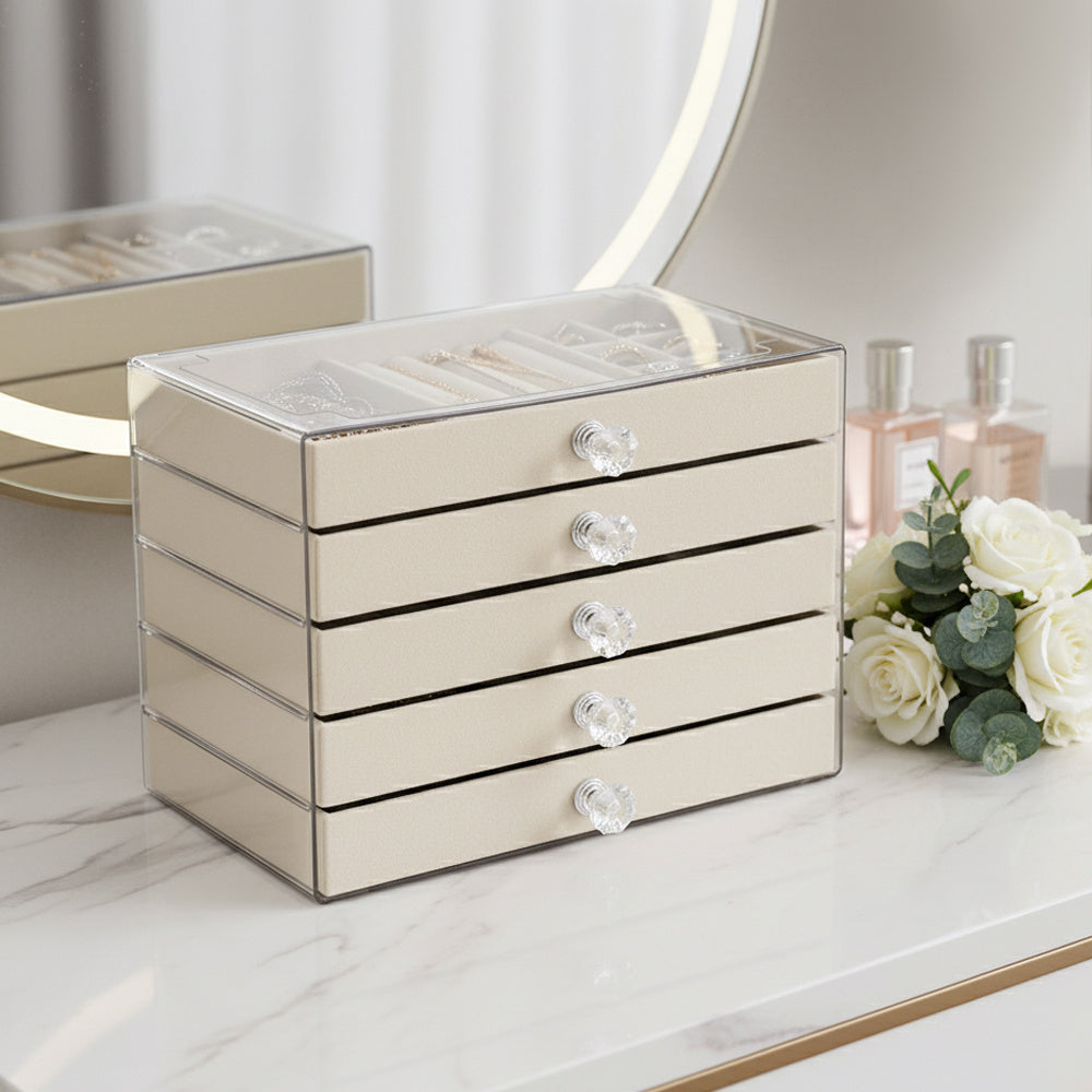 Clear 5-Drawer Jewellery Display Organiser