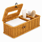 Boho Raffia Desk Organiser with Tissue Holder