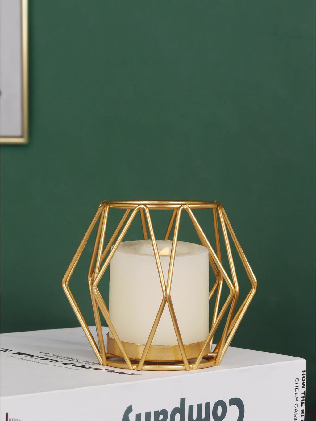 Elegant Geometric Hexagonal Iron Candle Holder