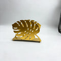 Gold Leaf Iron Napkin & Plate Holder