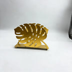 Gold Leaf Iron Napkin & Plate Holder