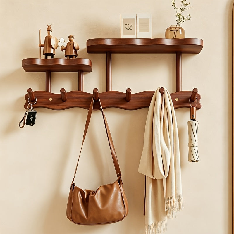 Minimalist Bamboo Wall Rack with Floating Shelves