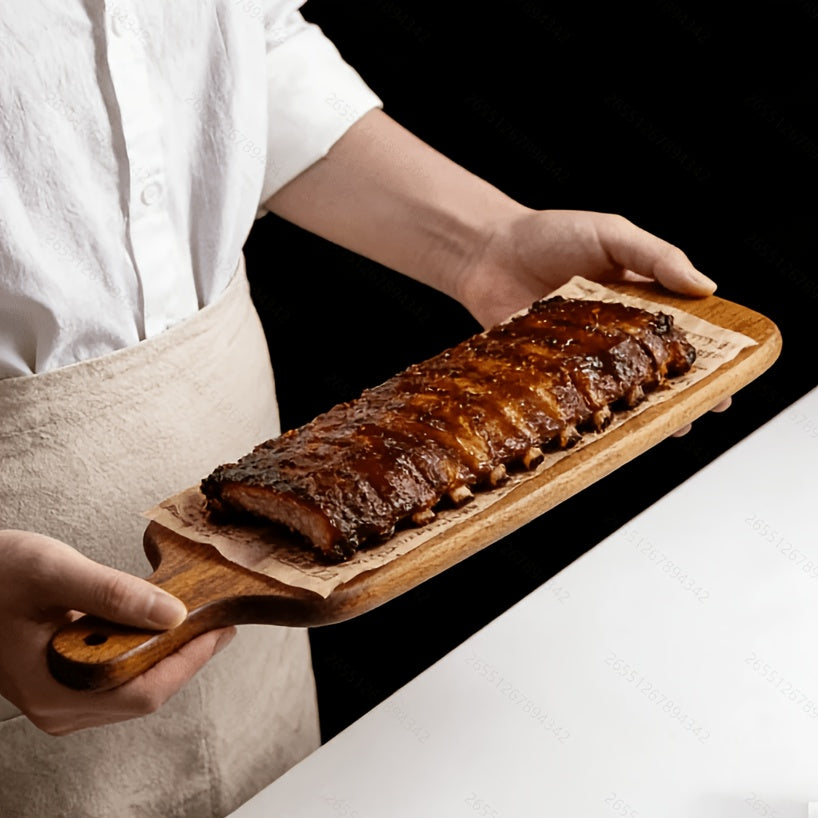Acacia Wood Charcuterie Board with Handles – Set of 2