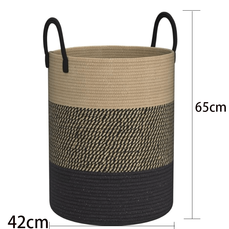 64L Large Rope Storage Basket for Blankets