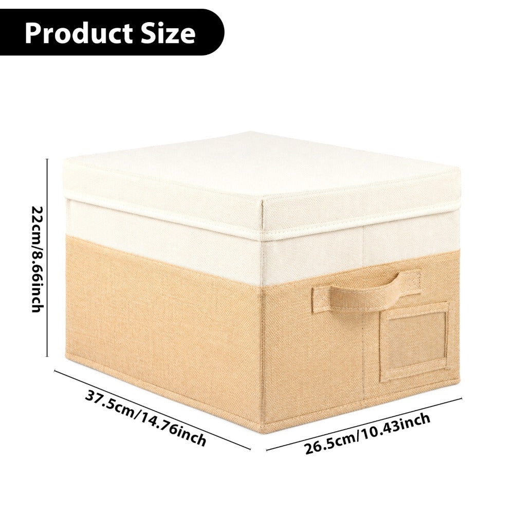 Set of 3 Large Fabric Storage Boxes with Lids