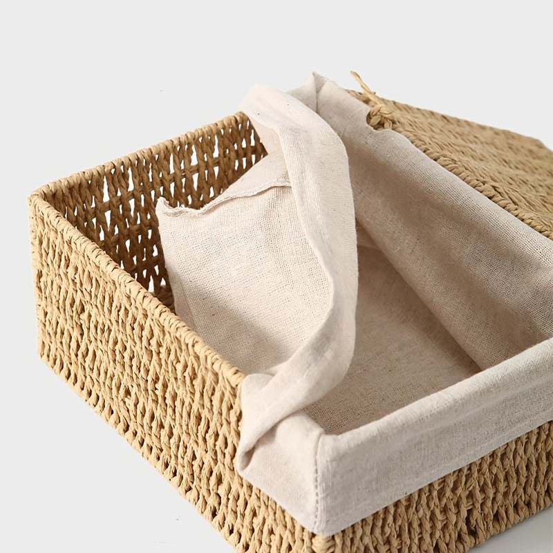Set of 3 Handwoven Storage Boxes with Lids
