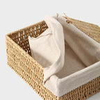 Set of 3 Handwoven Storage Boxes with Lids
