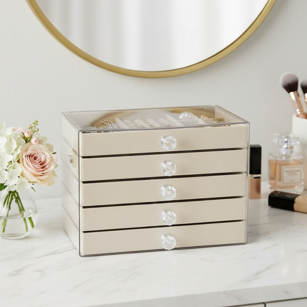 Clear 5-Drawer Jewellery Display Organiser