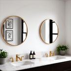 60cm Gold Framed Round Wall Mirror