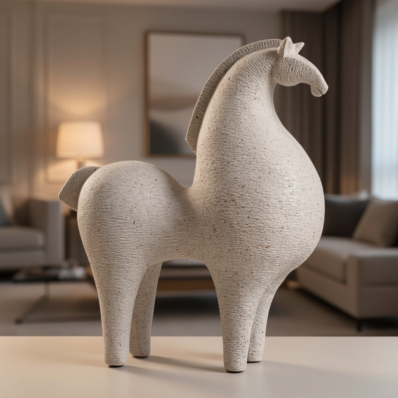 Handcrafted Resin Abstract Horse Sculpture