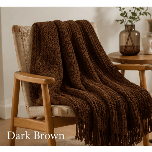 Olivia Rocco Chenille Box-Stitch Throw