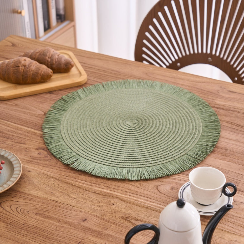 Bohemian Round Solid Colour Placemats – Set of 2, 4 or 8