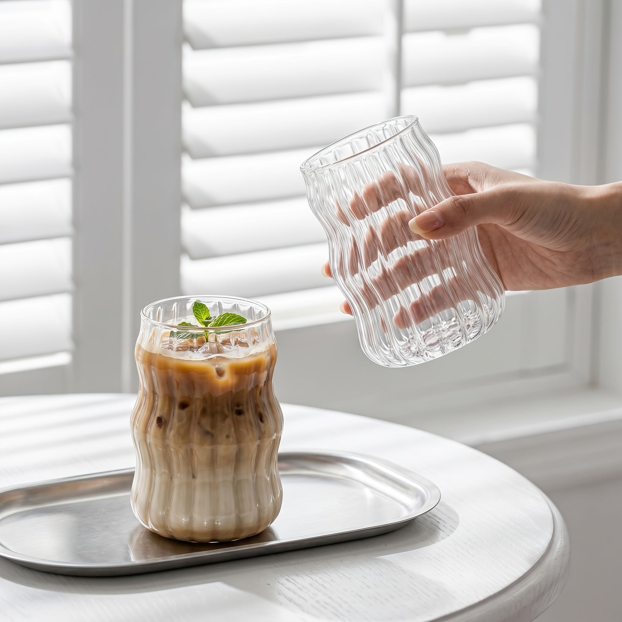 500ml Cloud Borosilicate Glass Tumbler