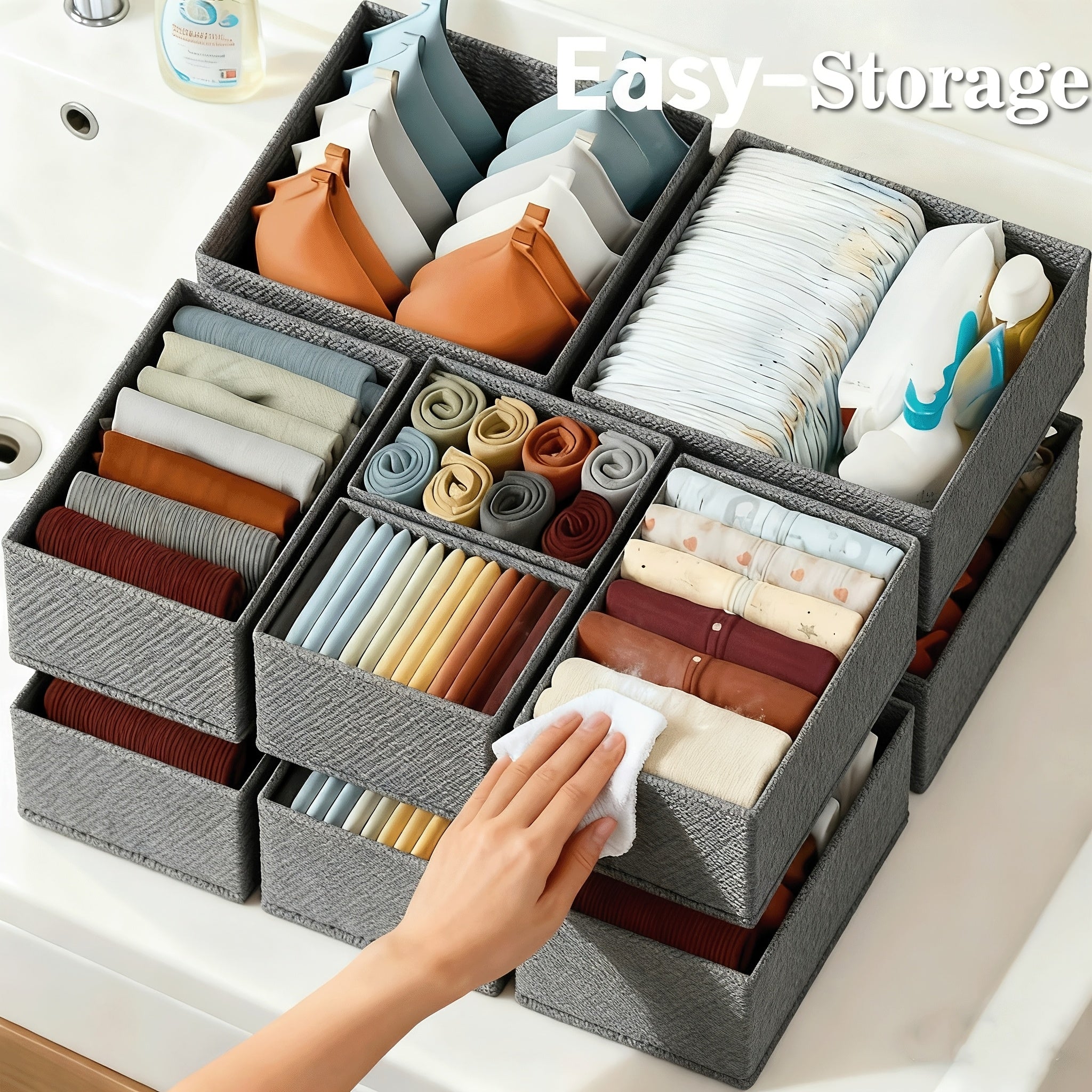 6-Piece Non-Woven Fabric Drawer Organiser Set