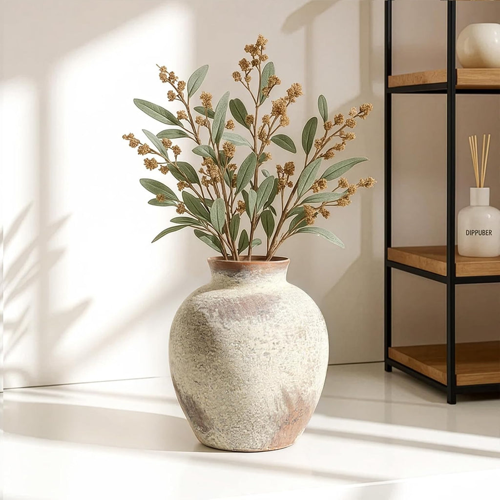 6-Inch Rustic Boho Terracotta Ceramic Vase
