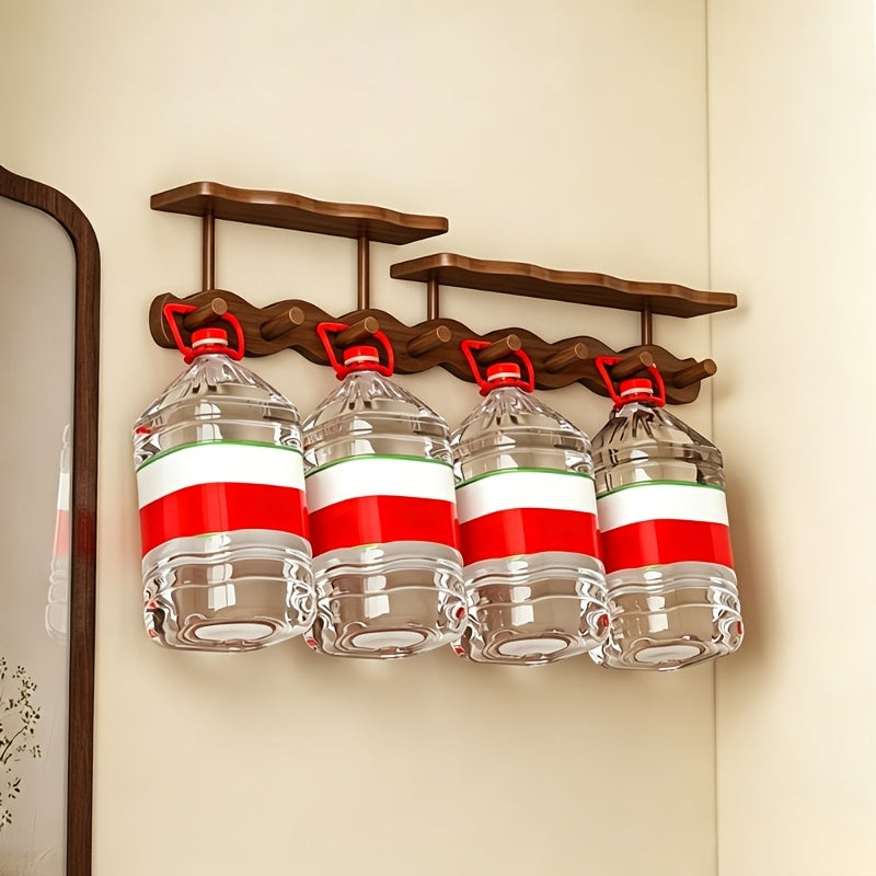 Minimalist Bamboo Wall Rack with Floating Shelves