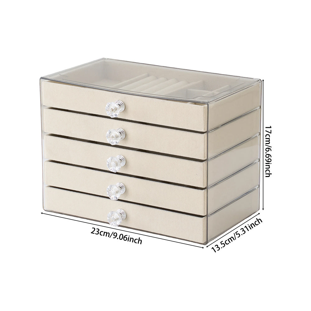 Clear 5-Drawer Jewellery Display Organiser