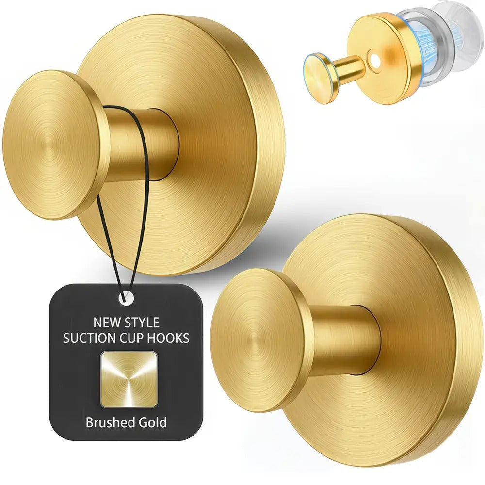 2 Stainless Steel Suction Cup Towel Hooks