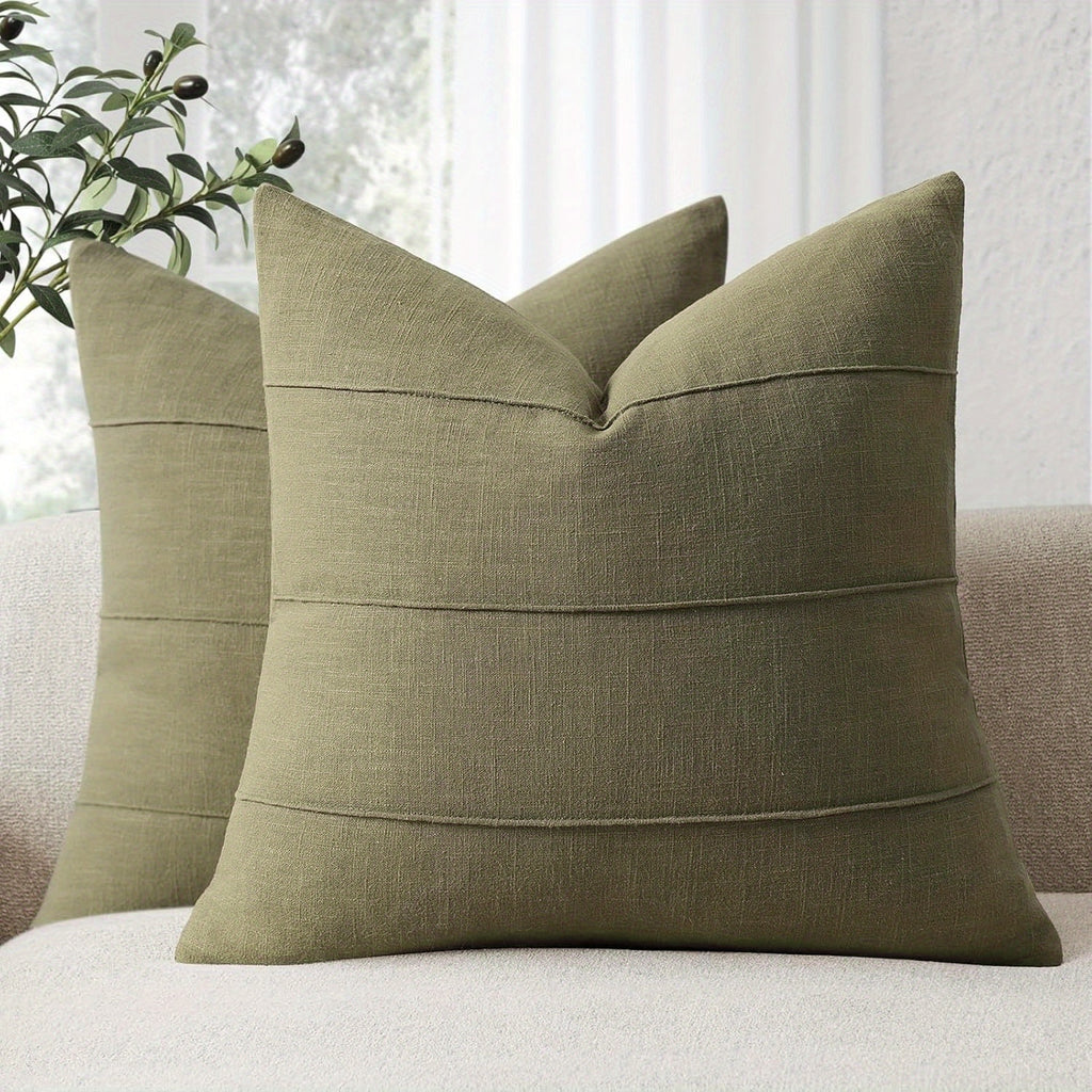 Set of 2 Striped Linen Pillowcases