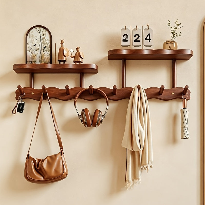 Minimalist Bamboo Wall Rack with Floating Shelves