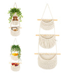 3-Tier Boho Braided Rope Wall Organiser