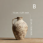 Thick Ceramic Vintage Mottled One-Handle Vase