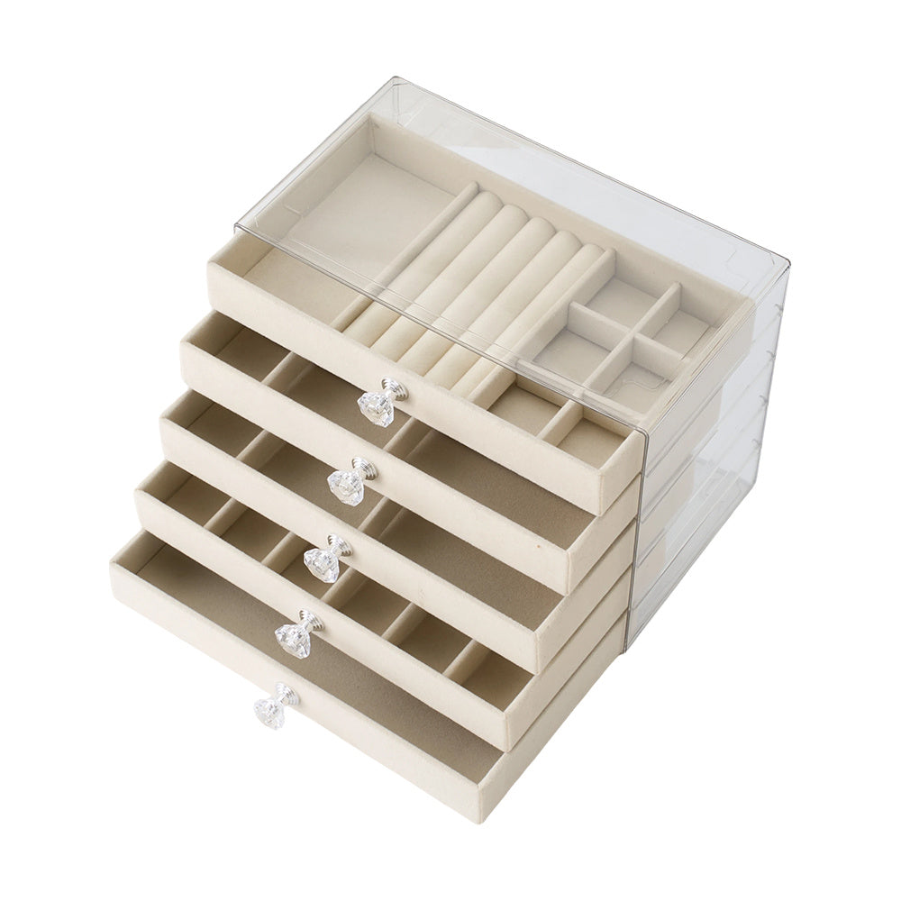 Clear 5-Drawer Jewellery Display Organiser