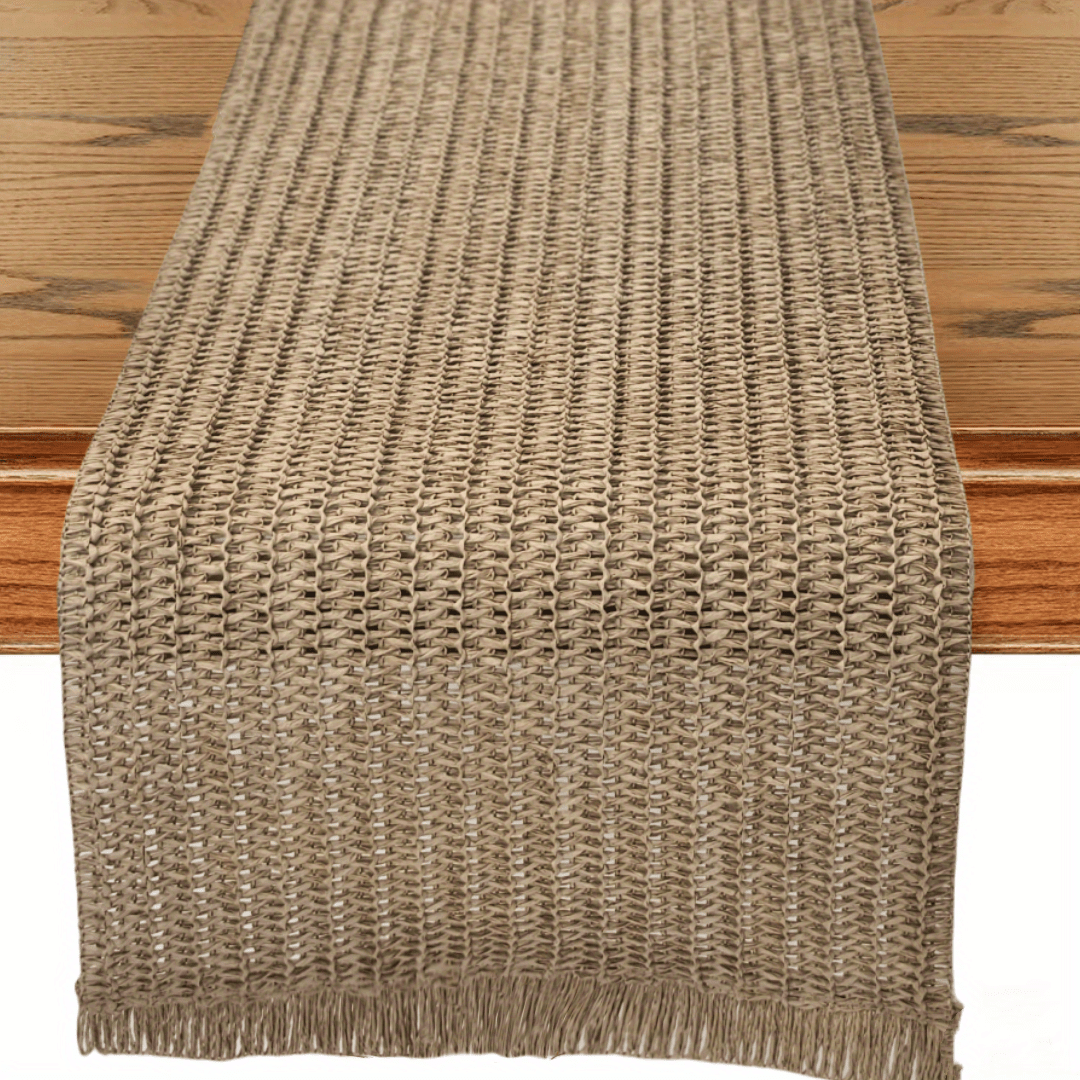 Solid Colour Fringe Boho Table Runner