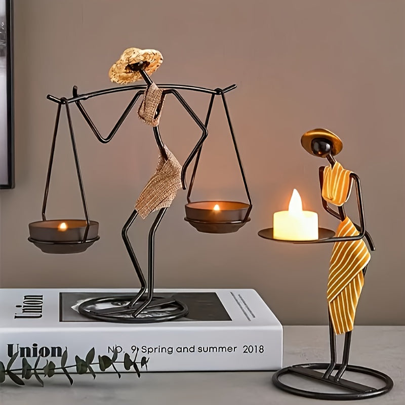 Creative Iron Candlestick Holder – Romantic Dining Décor