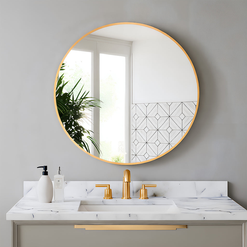 60cm Gold Framed Round Wall Mirror