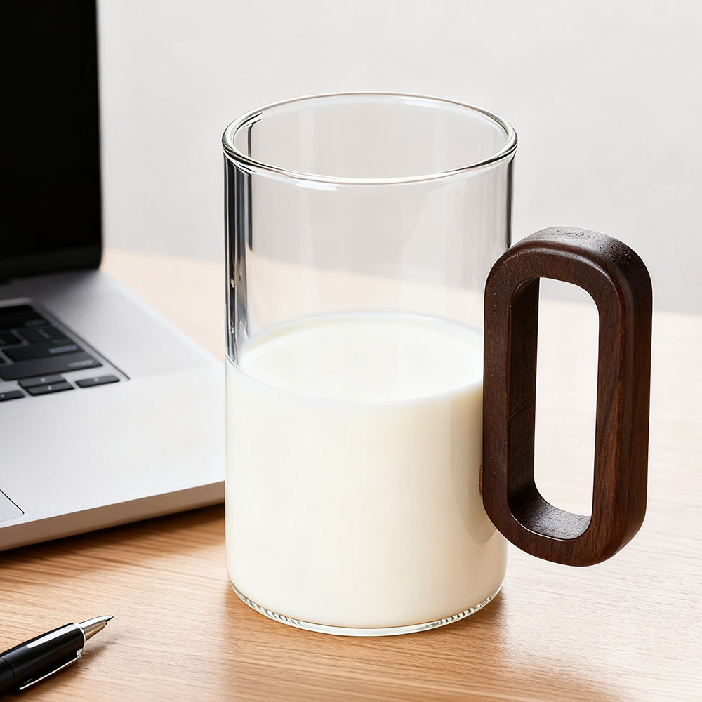 360ml Borosilicate Glass with Wooden Handle