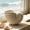 Nautilus Shell Ceramic Vase – Coastal Wabi-Sabi
