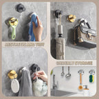 2 Stainless Steel Suction Cup Towel Hooks