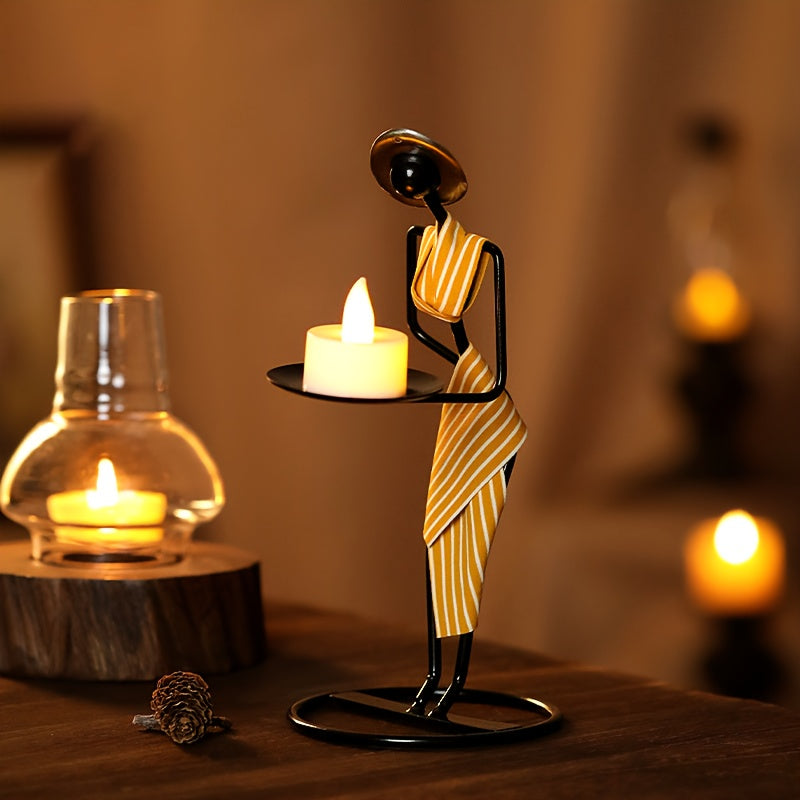 Creative Iron Candlestick Holder – Romantic Dining Décor