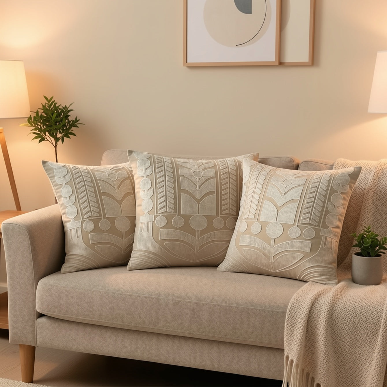 Embroidered Leisure Cushion Cover