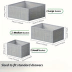 6-Piece Non-Woven Fabric Drawer Organiser Set