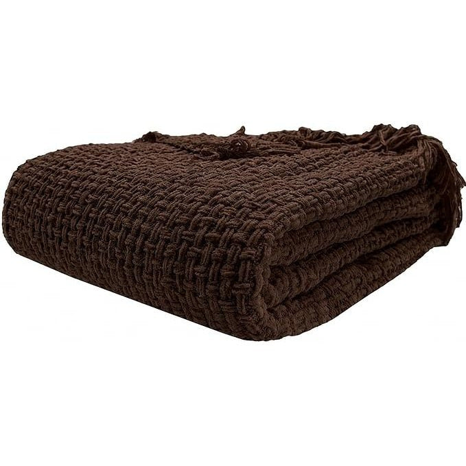 Olivia Rocco Chenille Box-Stitch Throw