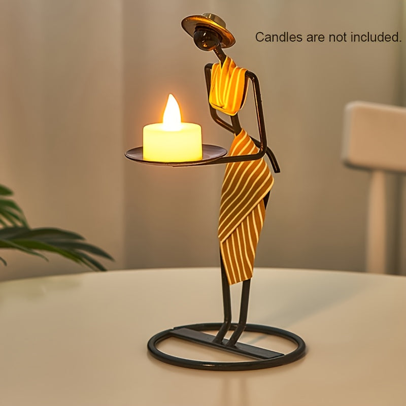 Creative Iron Candlestick Holder – Romantic Dining Décor