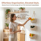 3-Tier Boho Braided Rope Wall Organiser