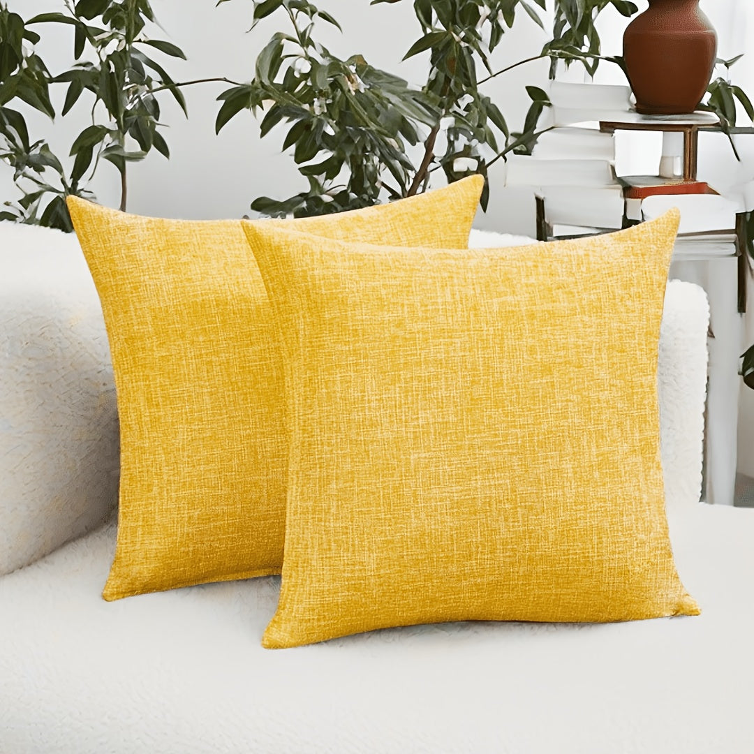 Set of 2 Solid Linen Cushion Covers – 45x45cm